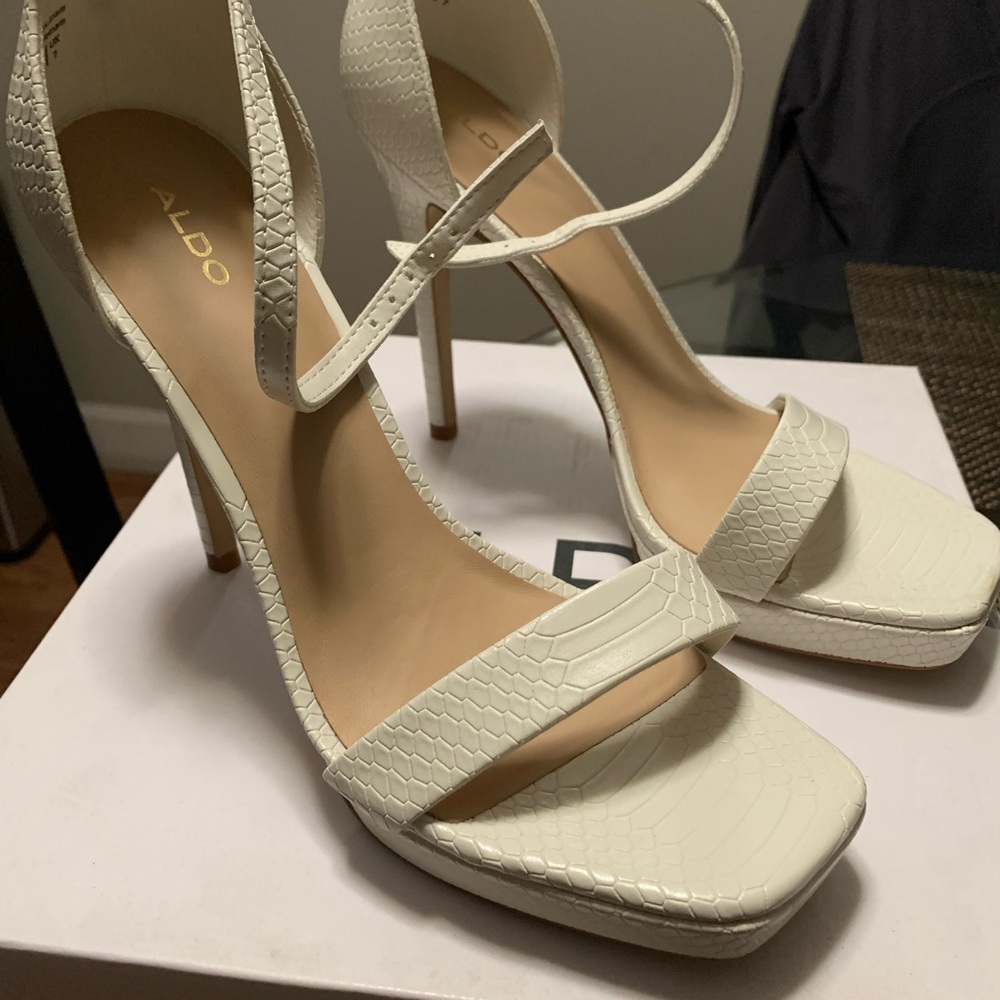 Aldo 
Scarlett Women's White Snakeskin Heels